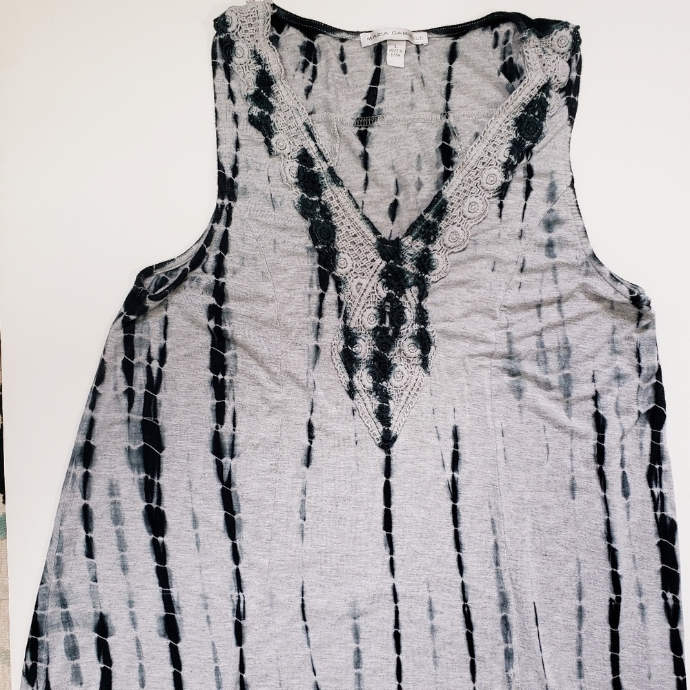 Sleeveless Tie Dye Top Boho Sleeveless Tunic